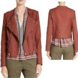 Veronica Beard Stevie fringe moto jacket Size M US 8